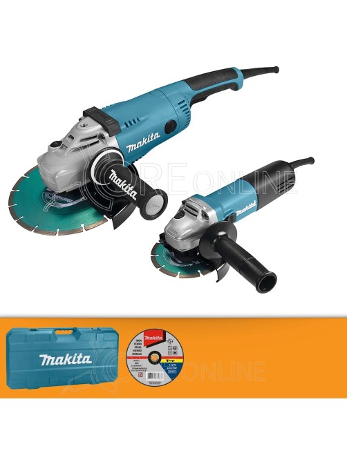 Pack 2 Outils Makita Dk0053gx2-p (meuleuse Ga9020 + Meuleuse 9558hnrg)