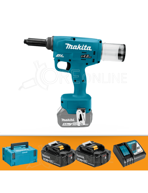 Rivettatrice a batteria Makita® DRV150RTJ Ø 4.8 m