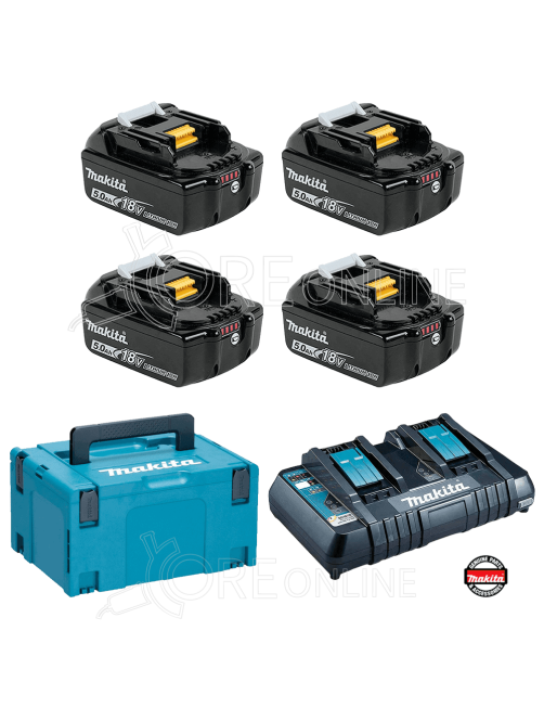 Kit energia Makita® 197626-8 ( 4 X batterie 18V 5Ah + DC18RD )