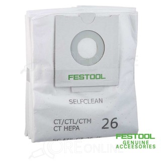 5 x Sacchetti filtro SELFCLEAN SC FIS-CT 26/5 Festool® 496187