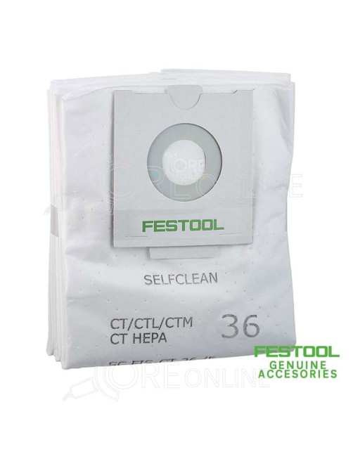 5 x Sacchetti filtro SELFCLEAN SC FIS-CT 36/5 Festool® 496186