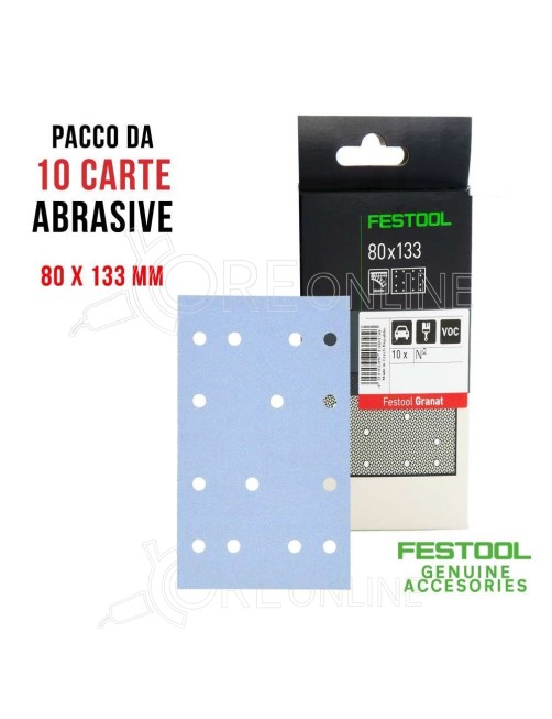 Carta abrasiva GR 40 con velcro Granat STF 80x133 Festool® 497127