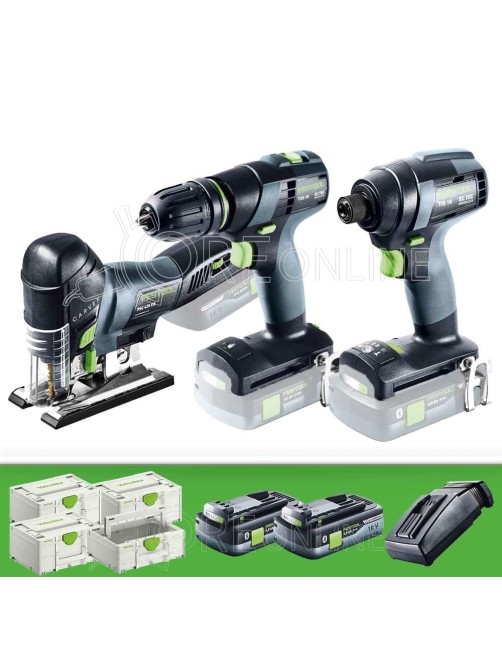 Kit avvitatore impulsi TID 18 trapano avvitatore TXS 18 Seghetto alternativo PSC 420 Festool® 578026